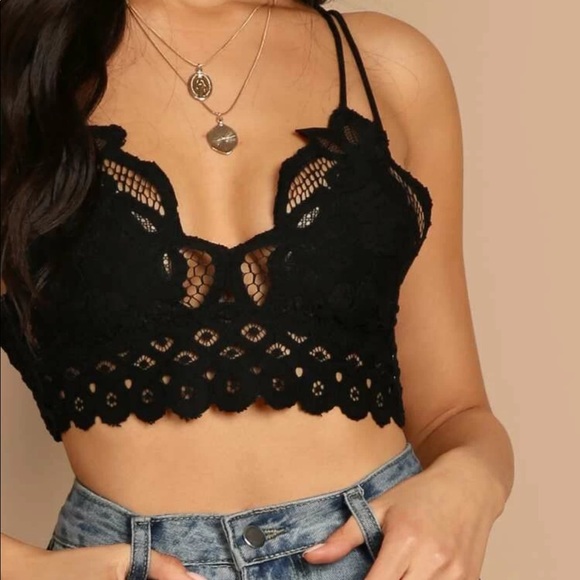SHEIN Other - Mock Free People Black Lace Bralette